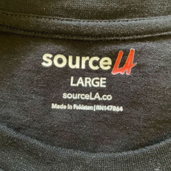 🖤 Source LA Hypebeast T-Shirt Black Red Large - Picture 4 of 4